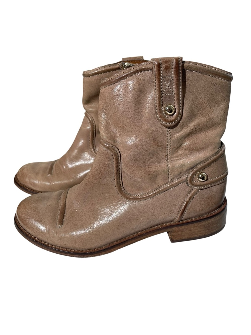 Juicy Couture VTG Y2K Chiller Durango Western Boots Brown All Leather Sz 6.5